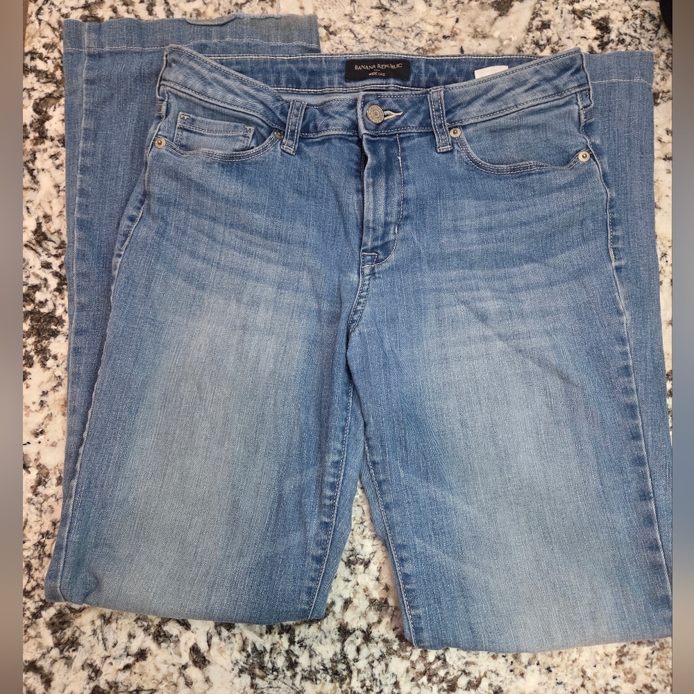 Trendy Banana Republic Women's Light Blue Jeans-wide Leg Sizd 28/6